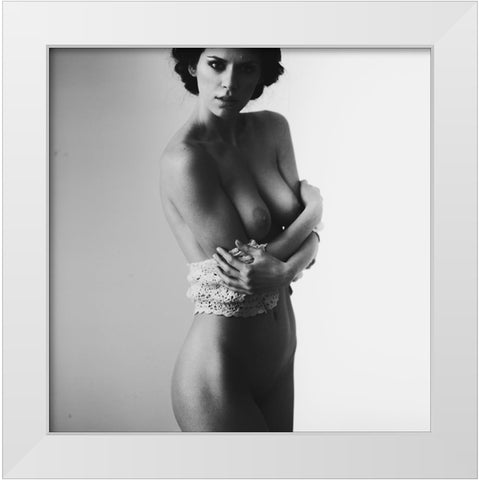 Naked Look White Modern Wood Framed Art Print by Pereverzov, Alexander