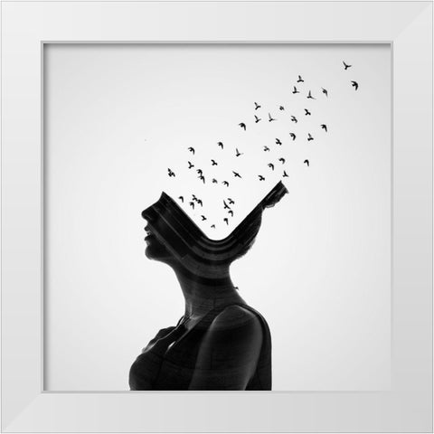 Untitled White Modern Wood Framed Art Print by Demir, Erkin
