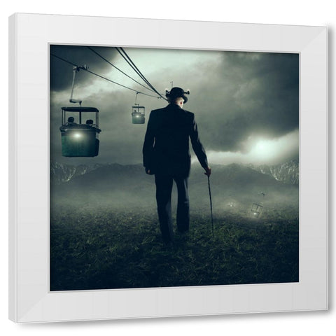 The Business Of Dying White Modern Wood Framed Art Print by Bilotta, Michael