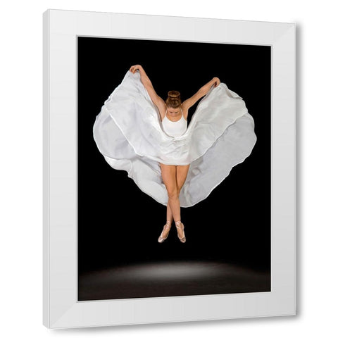 Entrechat En Blanc White Modern Wood Framed Art Print by Pentony MA, Pauline