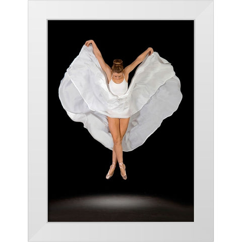 Entrechat En Blanc White Modern Wood Framed Art Print by Pentony MA, Pauline