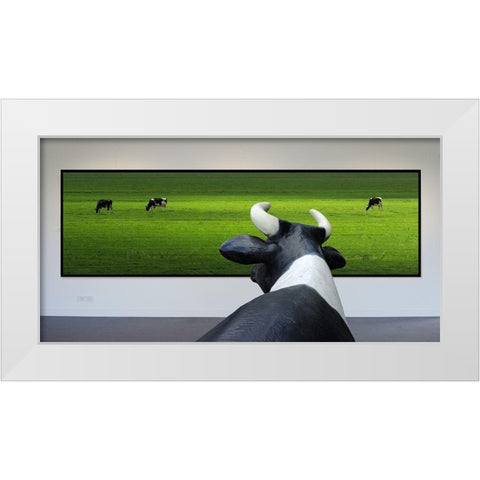 My Wish: I Was Grazing There Myself...! White Modern Wood Framed Art Print by Limberg, Huib