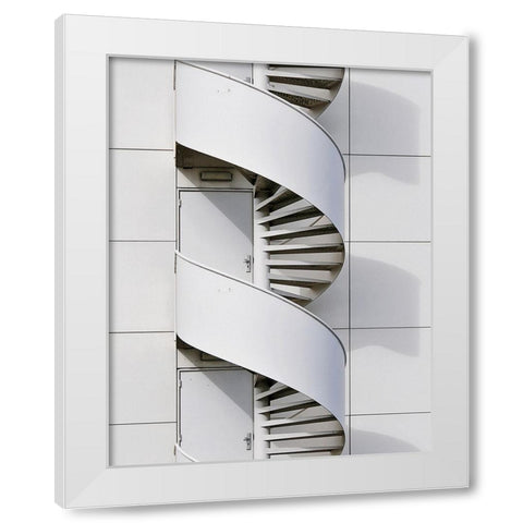 Fire Escape White Modern Wood Framed Art Print by van Maastricht, Henk