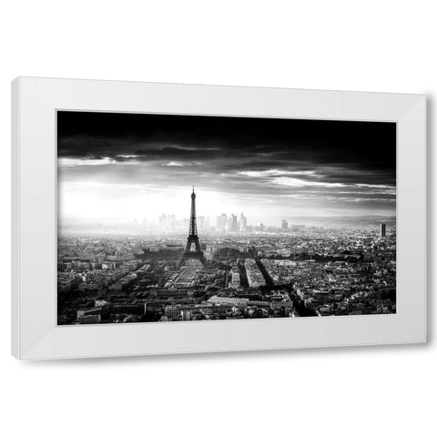 Paris White Modern Wood Framed Art Print by Marx, Jaco