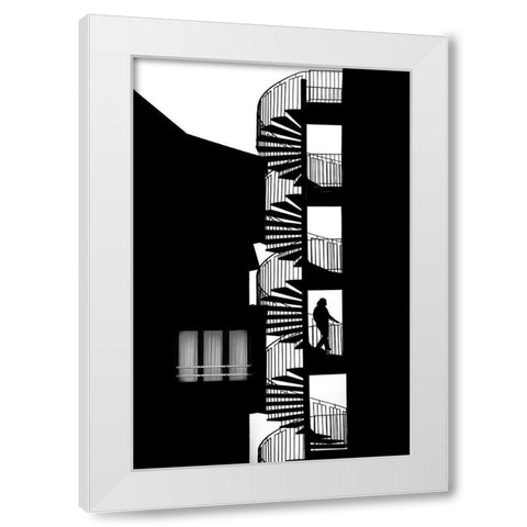 Silhouette White Modern Wood Framed Art Print by Della Latta, Massimo