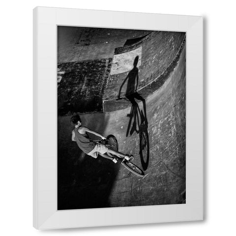 Fighting My Self White Modern Wood Framed Art Print by Teixeira, Agostinho