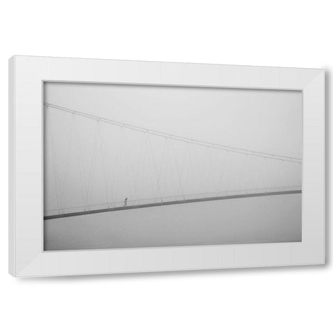 From Distance White Modern Wood Framed Art Print by Nevistic, Krunoslav