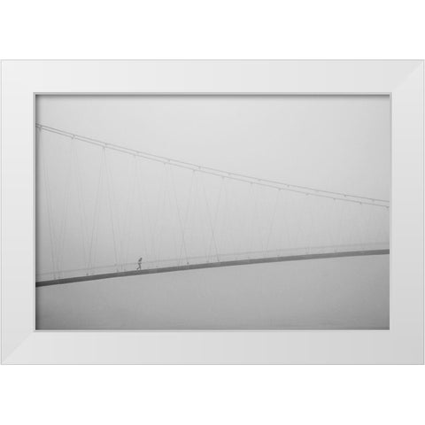 From Distance White Modern Wood Framed Art Print by Nevistic, Krunoslav