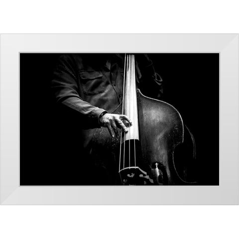 Jazz White Modern Wood Framed Art Print by Simoes, Goncalo