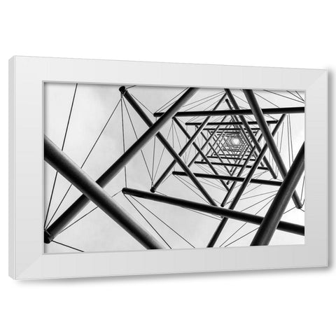 Lines White Modern Wood Framed Art Print by Vermeend, Carla