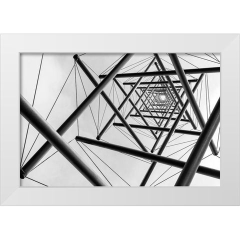 Lines White Modern Wood Framed Art Print by Vermeend, Carla