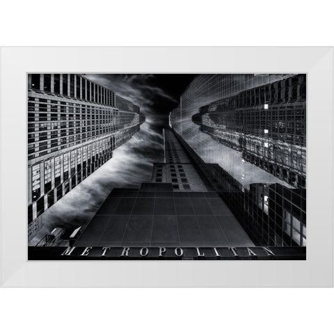M E T R O P O L I T A N White Modern Wood Framed Art Print by De La, Javier