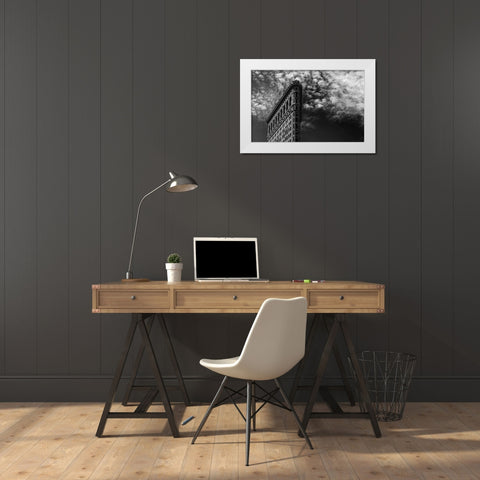 Nyc, Flatiron White Modern Wood Framed Art Print by Santini, Francesco