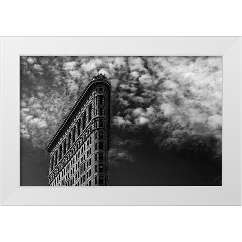 Nyc, Flatiron White Modern Wood Framed Art Print by Santini, Francesco