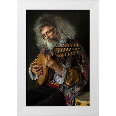 Finding Caravaggio - Singers The Lute White Modern Wood Framed Art Print by Roibu, Grigore