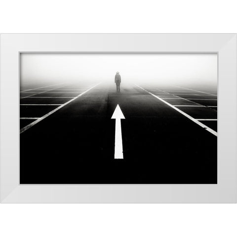 Sign White Modern Wood Framed Art Print by Sugimoto, Koji