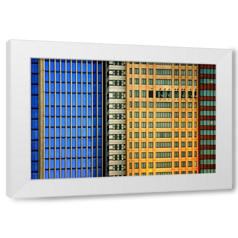Windows on the City White Modern Wood Framed Art Print by Guillemot, Mathilde