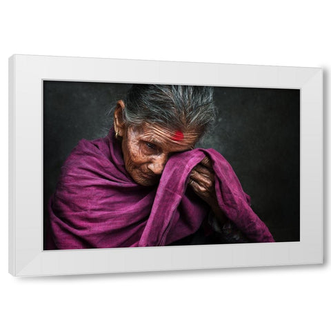 Tears White Modern Wood Framed Art Print by Baqer, Mohammed