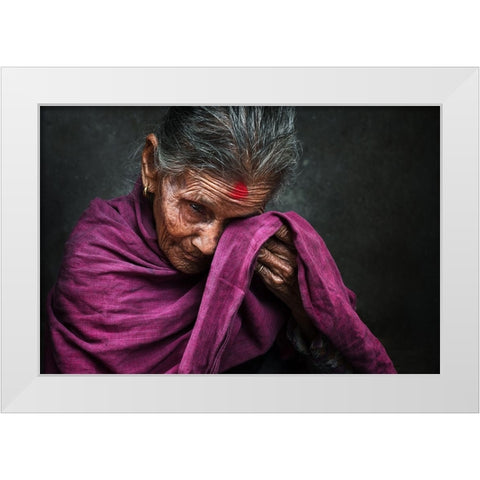 Tears White Modern Wood Framed Art Print by Baqer, Mohammed