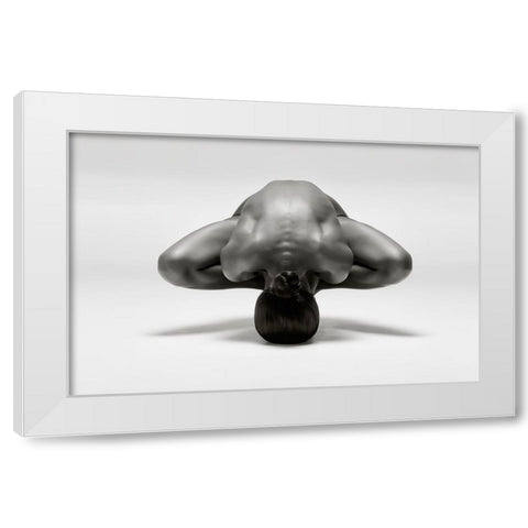 Symmetrical Gymnast White Modern Wood Framed Art Print by Catchlight Studio