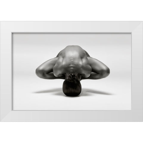 Symmetrical Gymnast White Modern Wood Framed Art Print by Catchlight Studio
