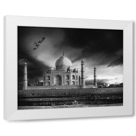 The Banks Of The Jamuna River White Modern Wood Framed Art Print by Flour, Piet