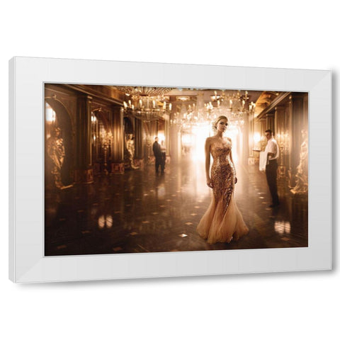 Gold White Modern Wood Framed Art Print by Parishkov, Sergey