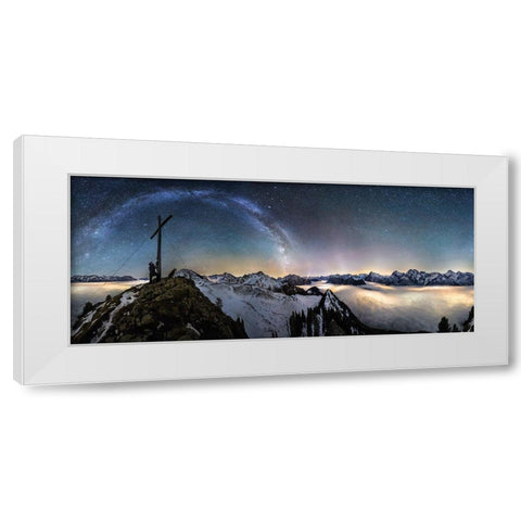 Above The Clouds White Modern Wood Framed Art Print by Nicholas Roemmelt, Dr.