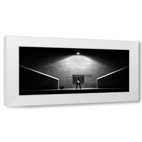 And The Crowd Is Rumbling! White Modern Wood Framed Art Print by Laszlo, Nandor