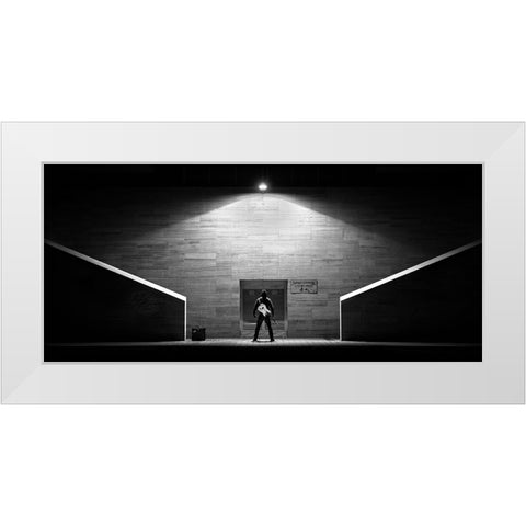 And The Crowd Is Rumbling! White Modern Wood Framed Art Print by Laszlo, Nandor