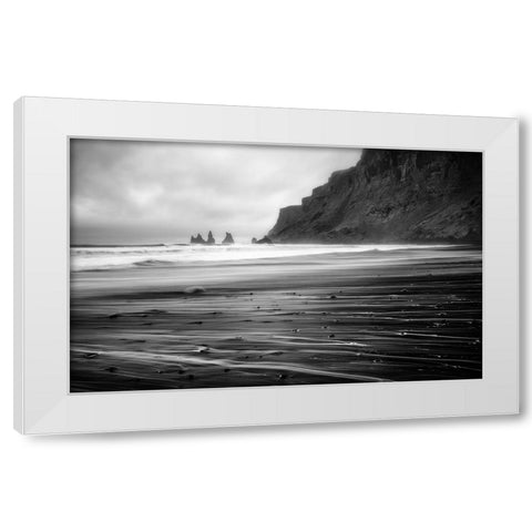 Vik Trails White Modern Wood Framed Art Print by Klemensak, Tomaz