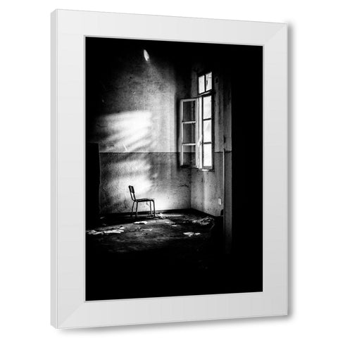 Speaks True-Who Speaks Shadows White Modern Wood Framed Art Print by Milovich, Traven