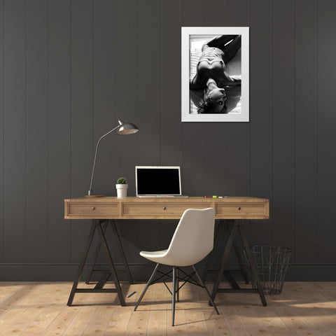 Zebra 2 White Modern Wood Framed Art Print by Faletkin, Mikhail
