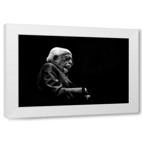Jazz White Modern Wood Framed Art Print by Simoes, Goncalo