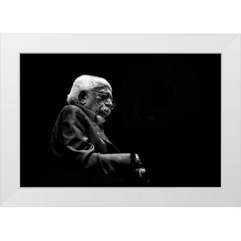 Jazz White Modern Wood Framed Art Print by Simoes, Goncalo