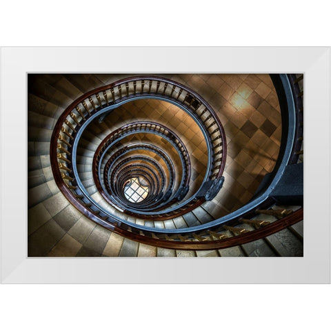 Staircase White Modern Wood Framed Art Print by Mohrmann, Dennis
