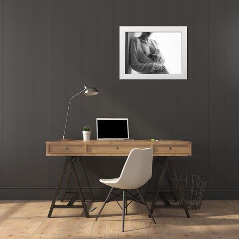 Untitled White Modern Wood Framed Art Print by Shevchenko, Yuri