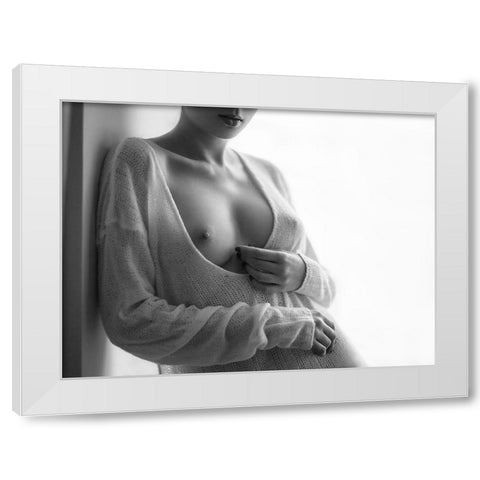 Untitled White Modern Wood Framed Art Print by Shevchenko, Yuri
