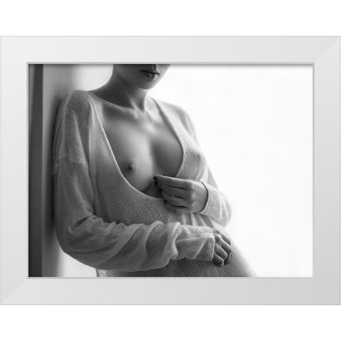 Untitled White Modern Wood Framed Art Print by Shevchenko, Yuri