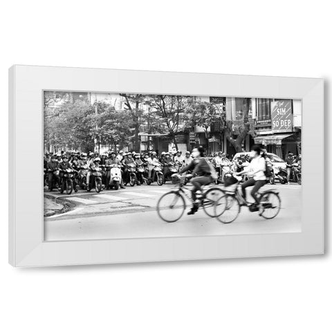 Peddel Faster ! White Modern Wood Framed Art Print by Pearson, Wayne