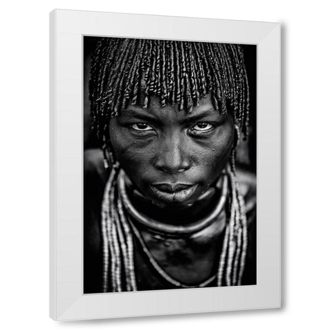 Hamar Woman White Modern Wood Framed Art Print by Vidak, Vedran