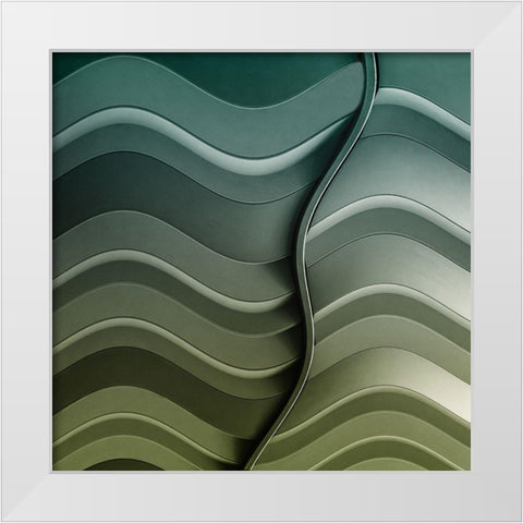 Broken Waves White Modern Wood Framed Art Print by Vangindertael, Luc