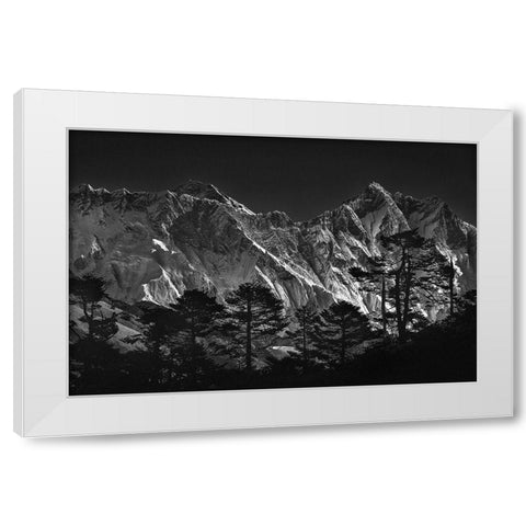 Everest View White Modern Wood Framed Art Print by Tanase, Sorin