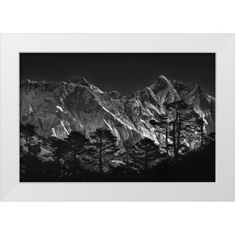 Everest View White Modern Wood Framed Art Print by Tanase, Sorin