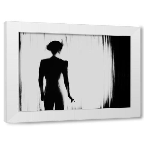Bye White Modern Wood Framed Art Print by Haghi, Babak