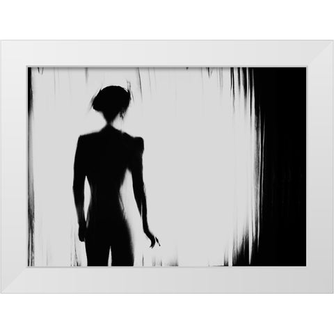 Bye White Modern Wood Framed Art Print by Haghi, Babak
