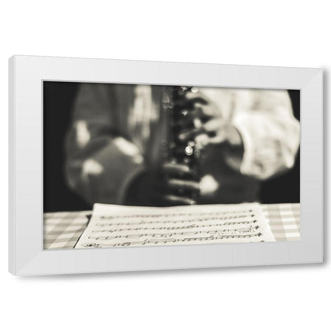 The Magic Of Queralts Music White Modern Wood Framed Art Print by Salgado Gispert, Gloria