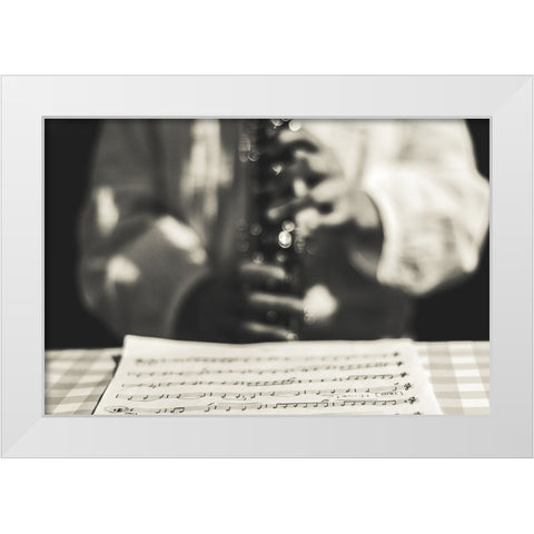 The Magic Of Queralts Music White Modern Wood Framed Art Print by Salgado Gispert, Gloria
