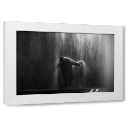 Why Does It Always Rain On Me White Modern Wood Framed Art Print by Buchmann, Oliver