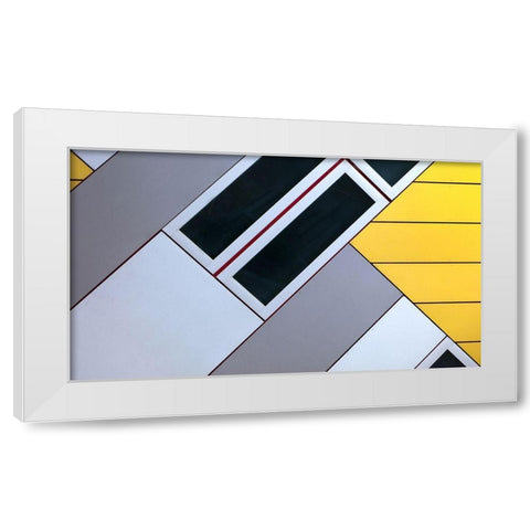 House Of Cubes White Modern Wood Framed Art Print by Van De, Jeroen